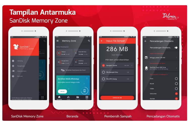 Tampilan antarmuka SanDisk Memory Zone