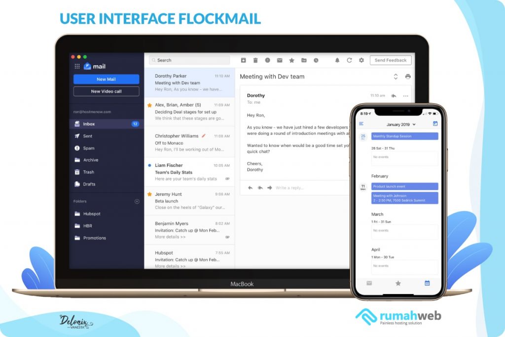 User Interface FlockMail, Pentingnya Penggunaan Email Profesional untuk Bisnis
